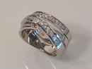 Triple Diamond Banded Ring in White Gold